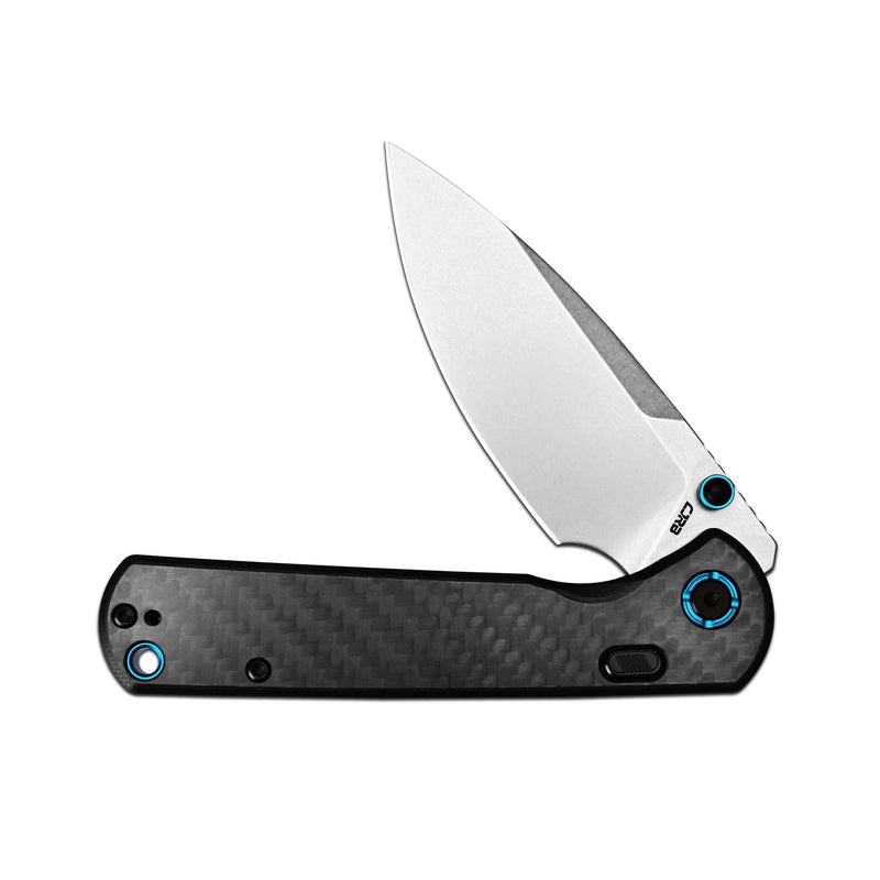 CJRB Latitude Thumb Stud & Top Liner Lock Folding Knife Carbon Fiber Handle (3.47'' Stone Wash CPM S35VN Blade) J1975-CF (Exclusive)