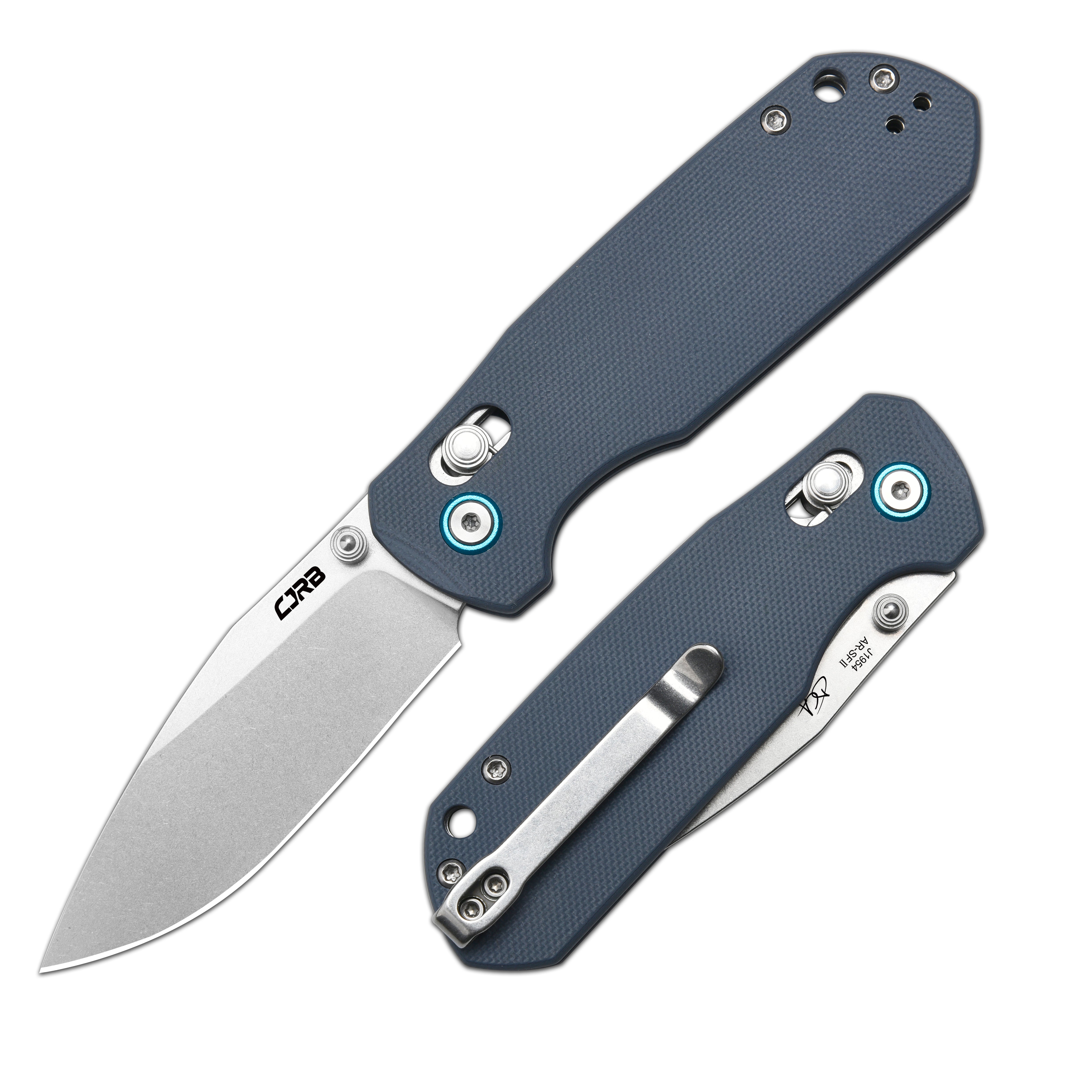 CJRB Maximal Crossbar Lock Knife Blue G10 Handle (2.95''