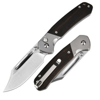 CJRB Bowie Pyrite J1942 AR-RPM9 Steel Blade Sand Polish Wood Handle Folding Knives