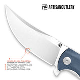 Artisan Cutlery Arroyo ATZ-1845P AR-RPM9 Steel Blade G10 Handle Folding Knives