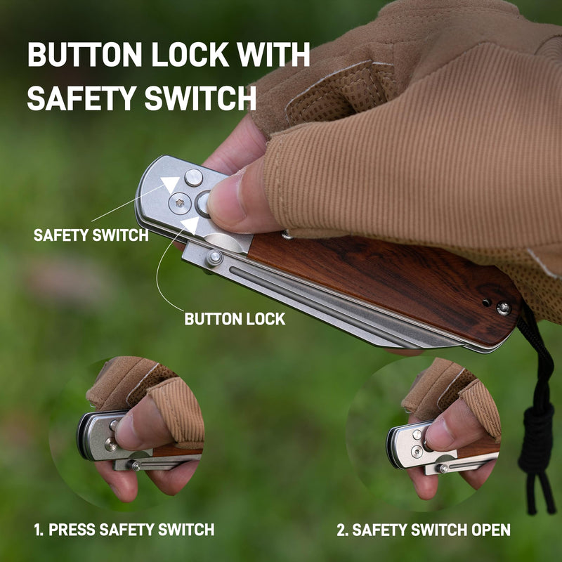 Artisan Cutlery Holm 1875P AR-RPM9 Steel Blade Red Wood Handle Folding Knives