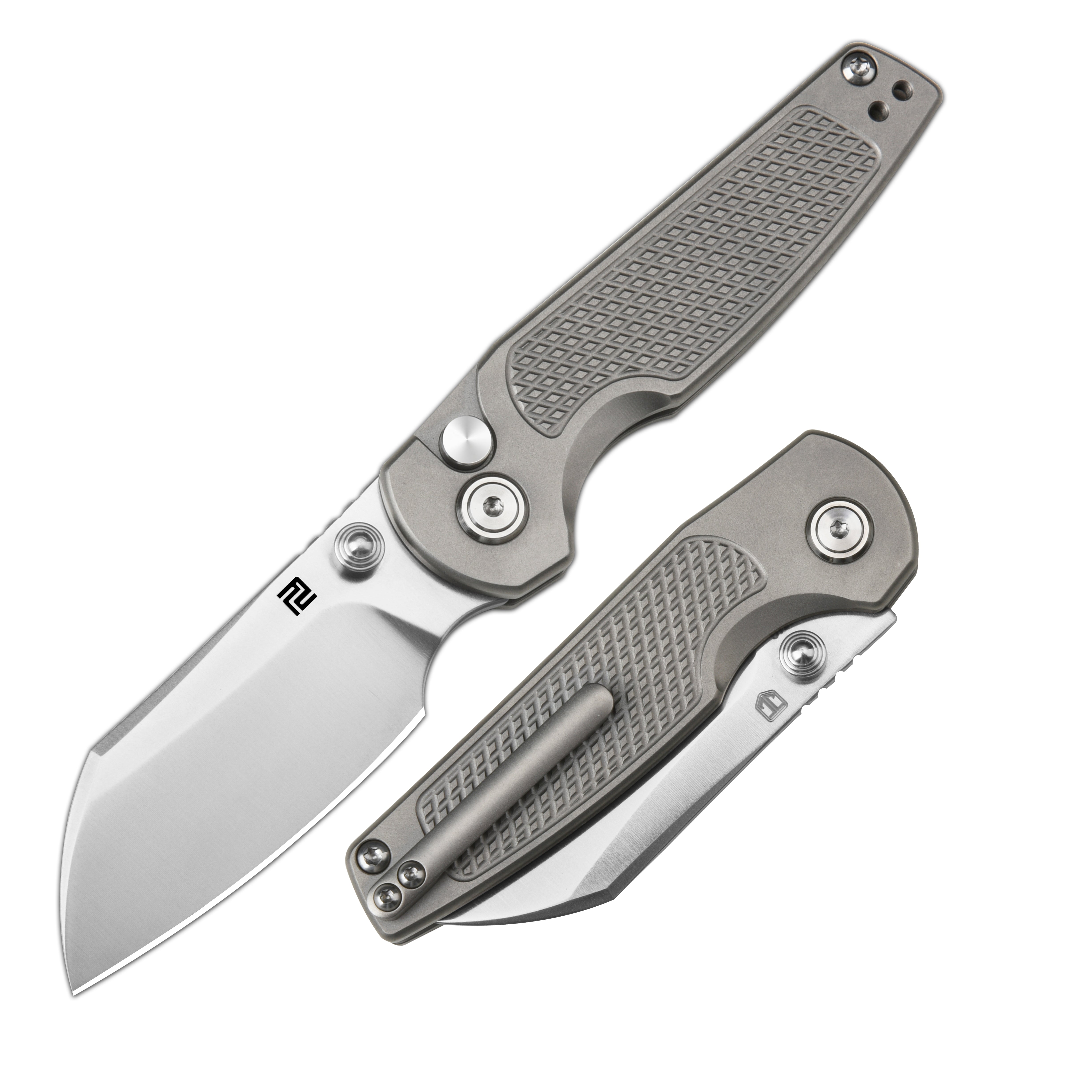 ArtisanCutlery Cleo ATZ-1871G CPM S90V Blade Titanium Han