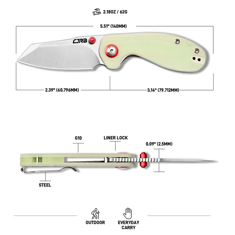 CJRB Maileah Front Flipper & Liner Lock G10(Glow In the D CJRB Maileah Front Flipper & Liner Lock G10(Glow In the D