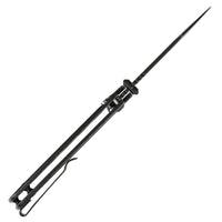 CJRB Bowie Pyrite J1942 AR-RPM9 Steel Blade Stone Wash Steel Handle Folding Knives, Black