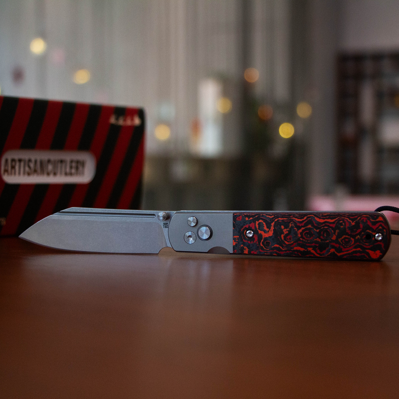 Artisan Cutlery Holm 1875 S90V Steel Blade TItanium and Fat Carbon Handle Folding Knives(Holiday Exclusive)