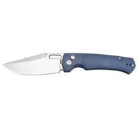 ARTISAN CUTLERY REVEL Button Lock Knife Blue FRN Handle (3.54'' Stone Wash S90V Blade) 1867G-BU