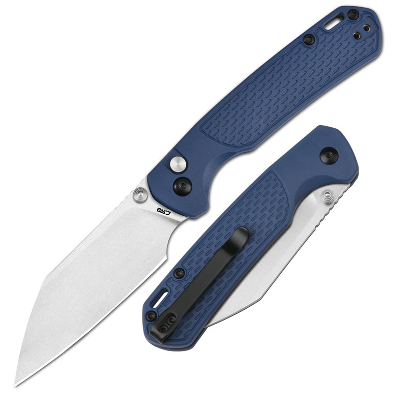 CJRB Pyrite-Light J1945 AR-RPM9 Steel Blade FRN Handle Folding Knives - Stone Wash / Blue (J1945-BU)