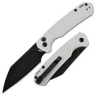 CJRB Pyrite-Light J1945 AR-RPM9 Steel Blade FRN Handle Folding Knives - Black PVD / Light Grey (J1945-BGY)