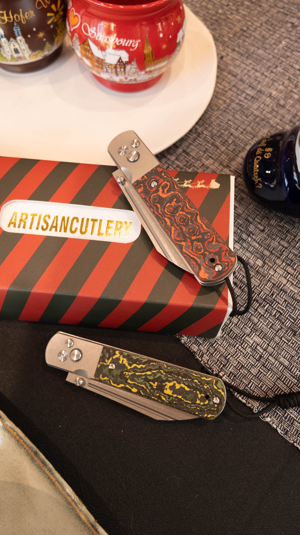 Artisan Cutlery Holm 1875 S90V Steel Blade TItanium and Fat Carbon Handle Folding Knives(Holiday Exclusive)