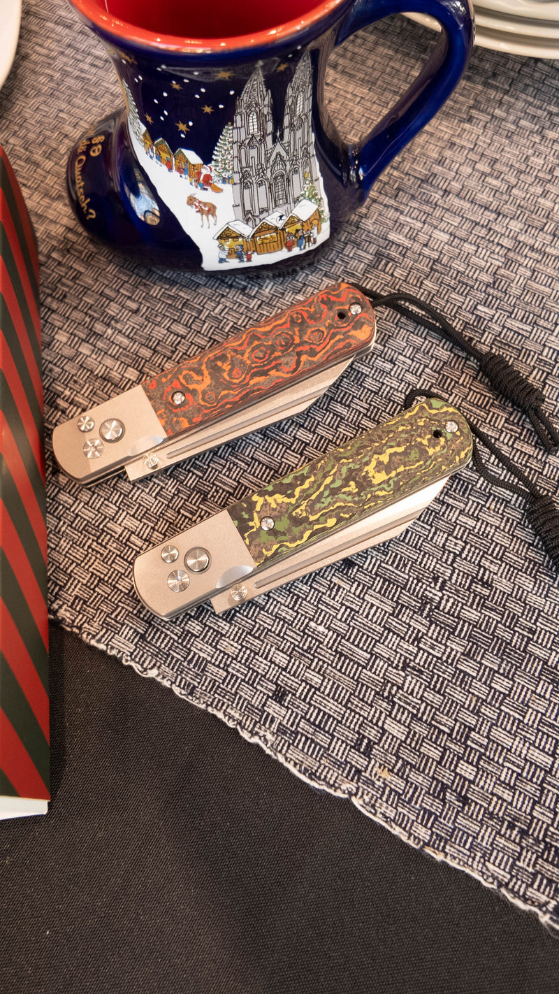 Artisan Cutlery Holm 1875 S90V Steel Blade TItanium and Fat Carbon Handle Folding Knives(Holiday Exclusive)