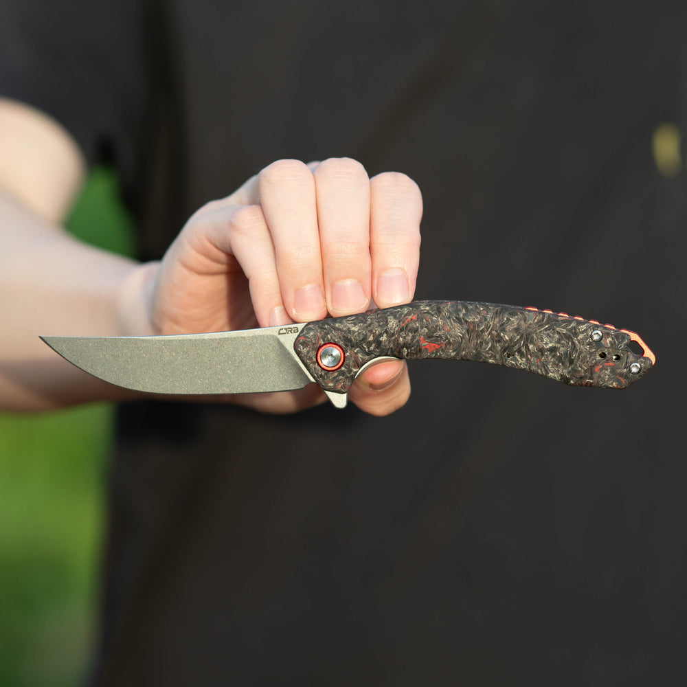 [LIMITED 30 PCS] CJRB Gobi Flipper & Liner Lock Fat Carbon Handle (3.5'' CPM S90V Stone Wash Blade) J1906G-DM (Exclusive)