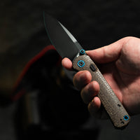 CJRB Latitude Thumb Stud & Top Liner Lock EDC Knife Micarta(Glow In the Dark) Handle(3.47'' AR-RPM9 Steel Black PVD Blade) J1975-GDBN (Exclusive)