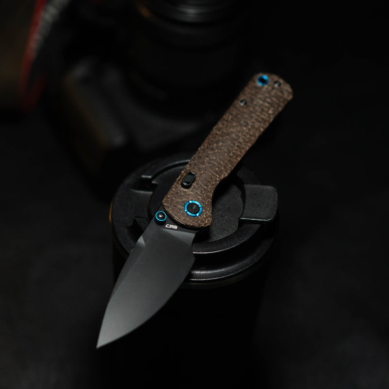 CJRB Latitude Thumb Stud & Top Liner Lock EDC Knife Micarta(Glow In the Dark) Handle(3.47'' AR-RPM9 Steel Black PVD Blade) J1975-GDBN (Exclusive)