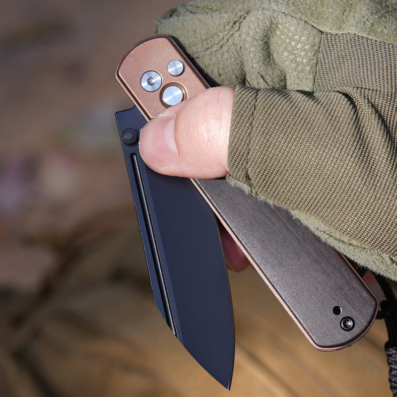 Artisan Cutlery Holm 1875P AR-RPM9 Steel Blade Rose Gold Handle Folding Knives