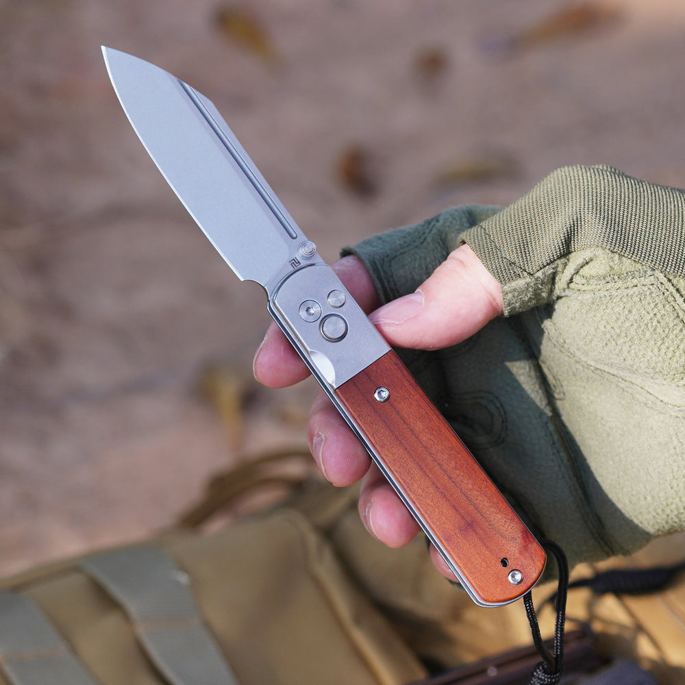 Artisan Cutlery Holm 1875P AR-RPM9 Steel Blade Red Wood Handle Folding Knives