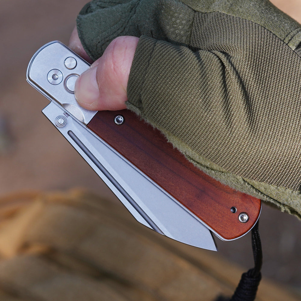 Artisan Cutlery Holm 1875P AR-RPM9 Steel Blade Red Wood Handle Folding Knives