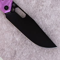 Artisan Cutlery Beest Liner Lock Front Flipper&Thumbs Hole Knife Purple Aluminum Handle (3.65'' Black PVD Coating AR-RPM9 Blade) 1878P-BVT