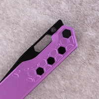 Artisan Cutlery Beest Liner Lock Front Flipper&Thumbs Hole Knife Purple Aluminum Handle (3.65'' Black PVD Coating AR-RPM9 Blade) 1878P-BVT