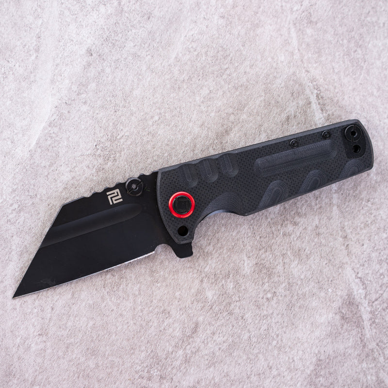 Artisan Cutlery Eagle Folder Pocket Knife - 3.46" D2 Steel Blade, Black G-10 Handle, Folding EDC Knife