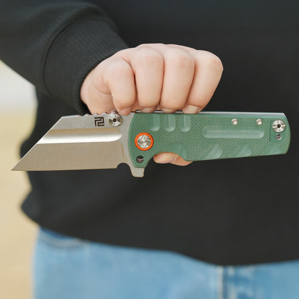 Artisan Cutlery Proponent ATZ-1820P D2 Blade G10 Handle Folding Knives - Green (1820P-GNF)