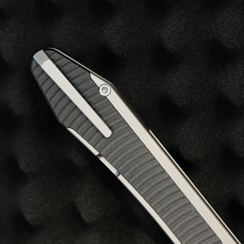 ArtisanCutlery Trust Thumb Stud & Frame Lock Knife Titanium and Aluminum Handle (3.758'' Stone Wash S35VN Blade) 1886G-GY