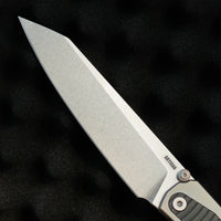 ArtisanCutlery Trust Thumb Stud & Frame Lock Knife Titanium and Aluminum Handle (3.758'' Stone Wash S35VN Blade) 1886G-GY