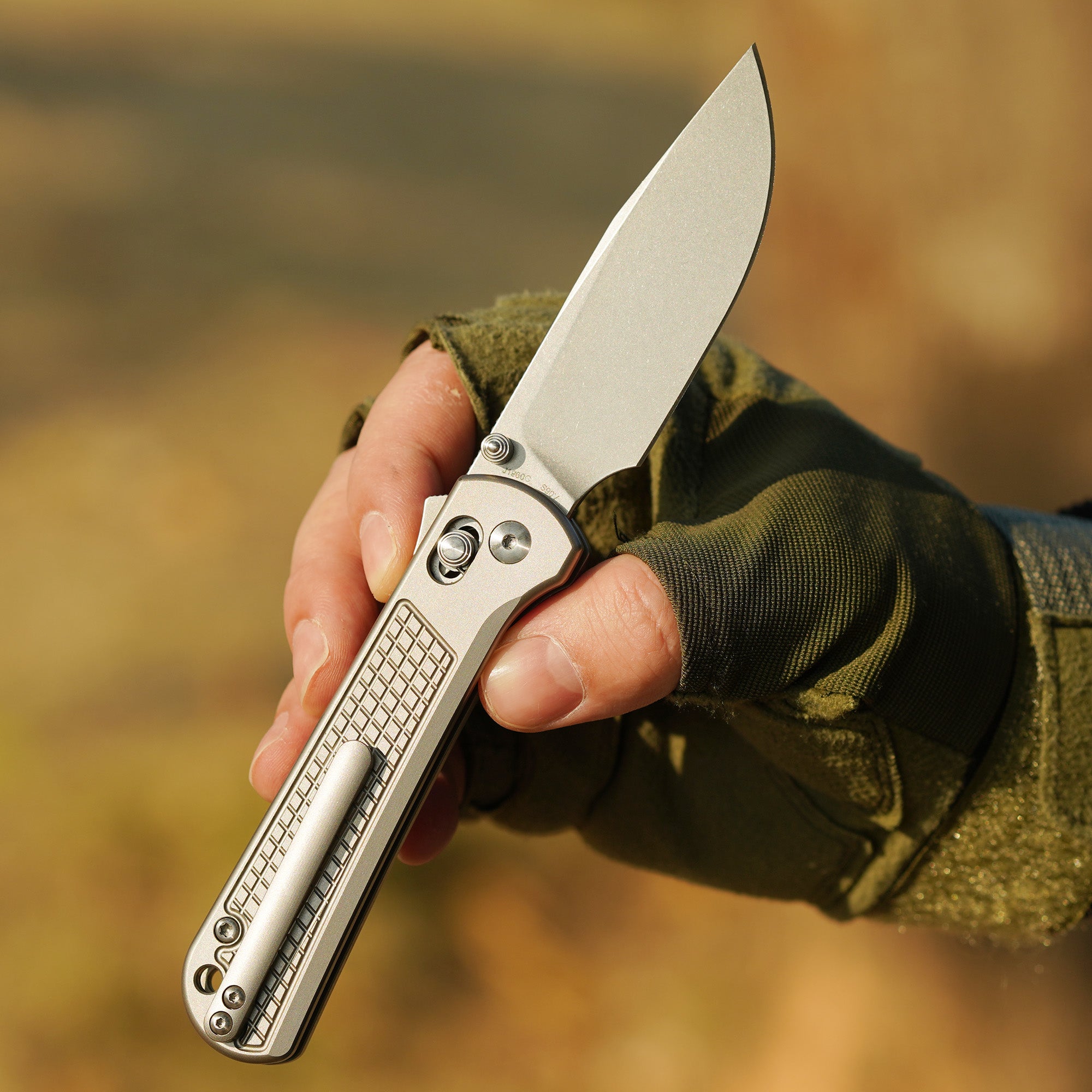 CJRB | Bolt J1960G-GY | S90V Titanium | Folding Knife