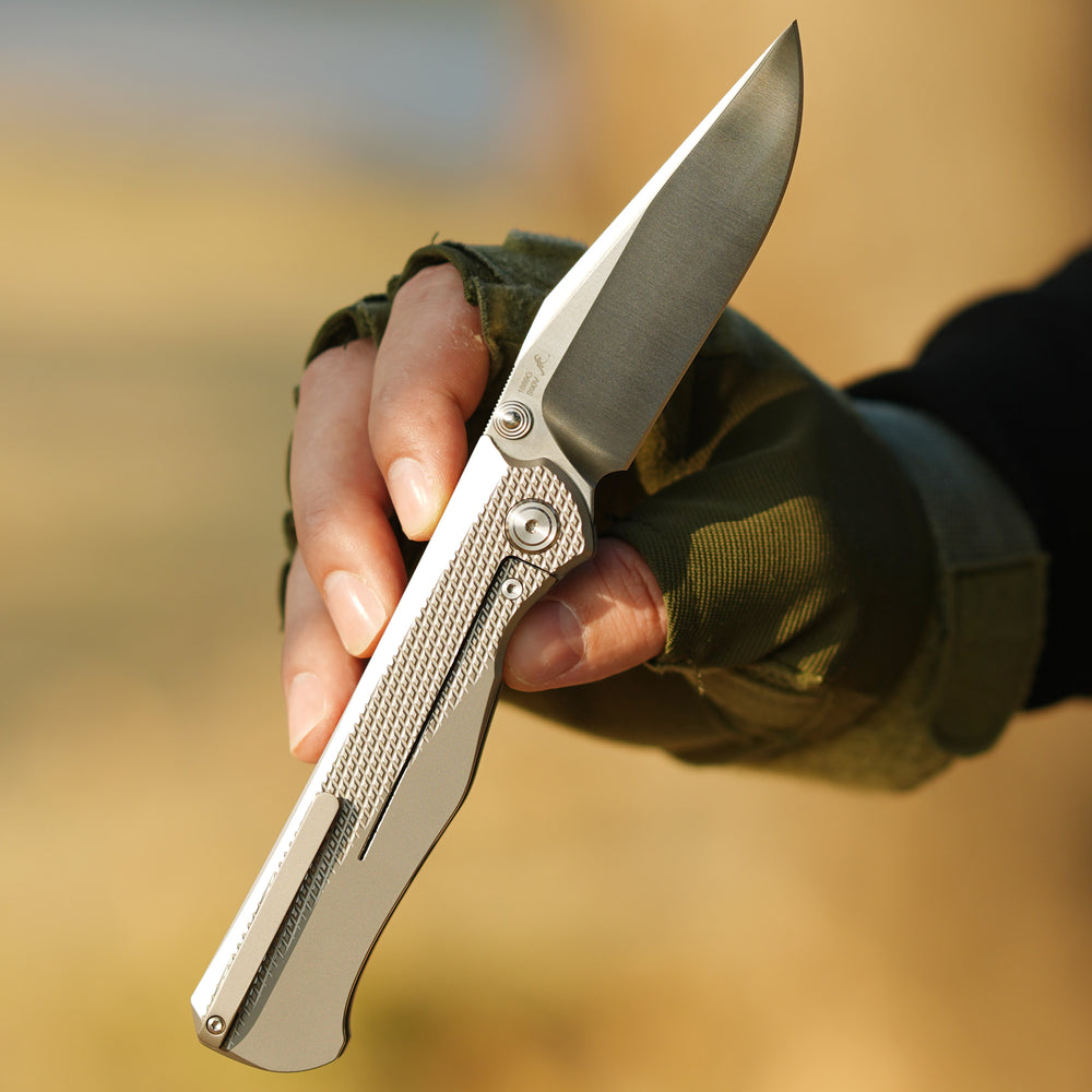 ArtisanCutlery Crusoe ATZ-1869G S90V Blade Titanium Handle Folding Knives