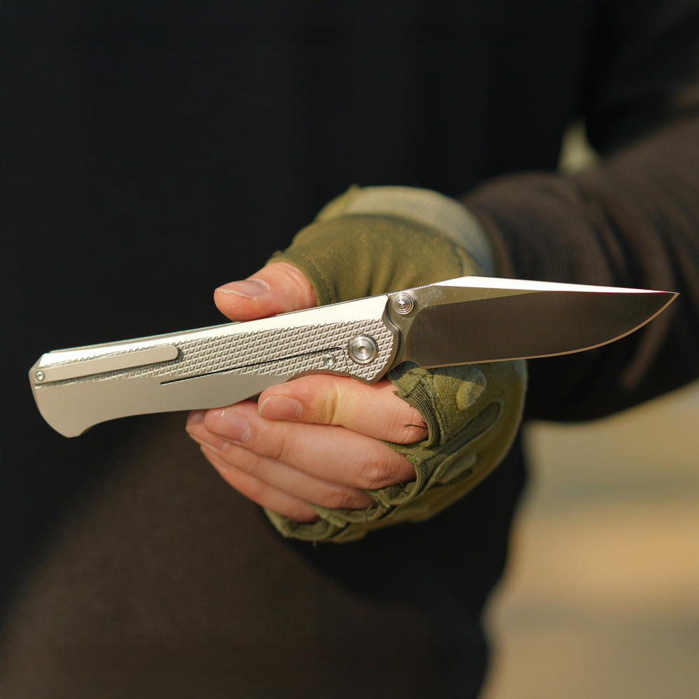 ArtisanCutlery Crusoe ATZ-1869G S90V Blade Titanium Handle Folding Knives