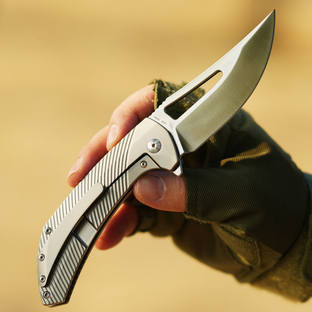 ArtisanCutlery Banjaara 1868G S90V Blade Titanium Handle Folding Knives