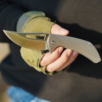 ArtisanCutlery Banjaara 1868G S90V Blade Titanium Handle Folding Knives