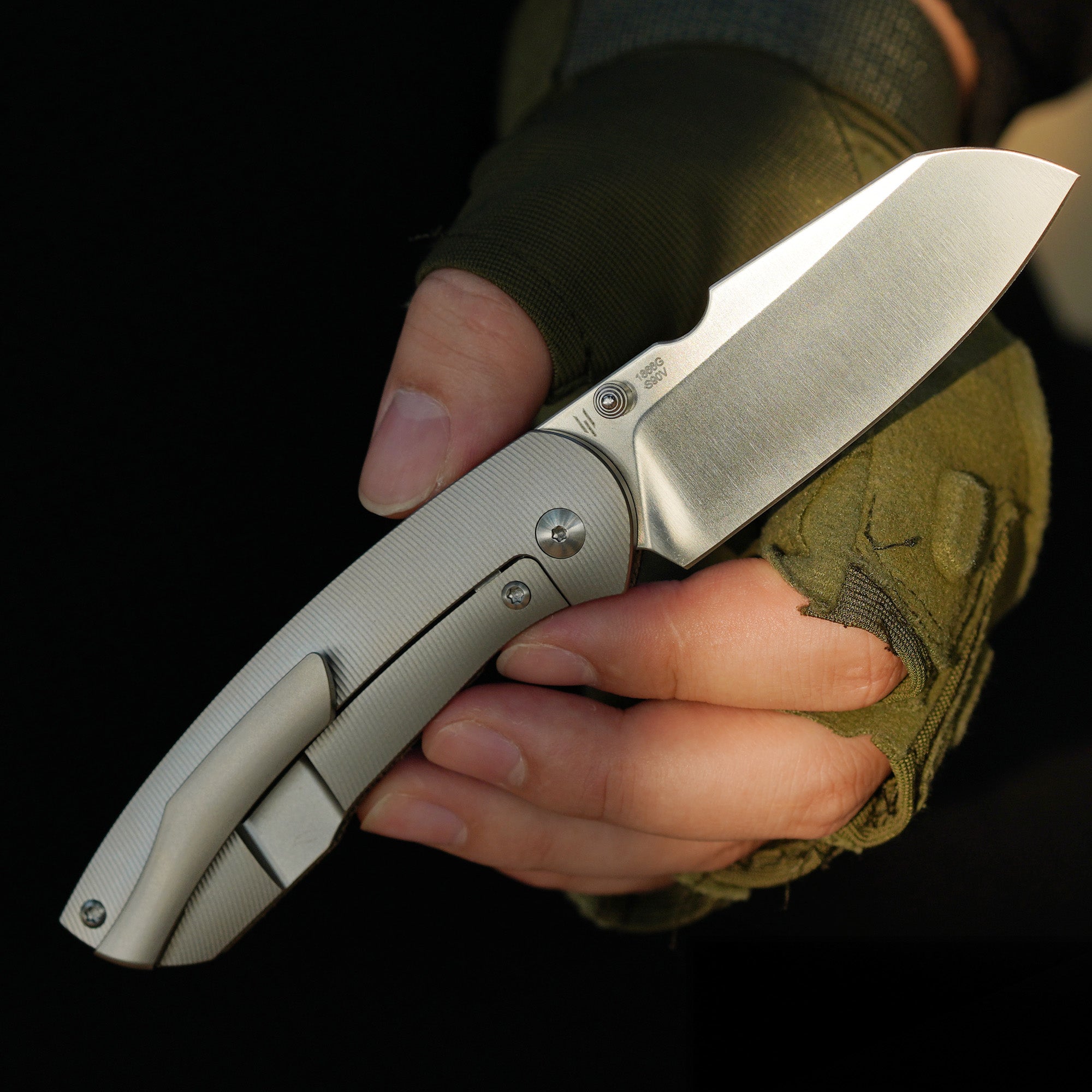 ArtisanCutlery Prime 1866G S90V Blade Micarta+Titanium Ha