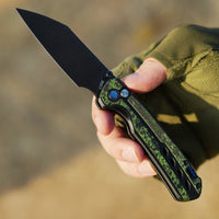CJRB Interstellar Pyrite-Light J1945G S90V Blade Titanium and Fat Carbon Inlay Handle Folding Knives(Limited edition)