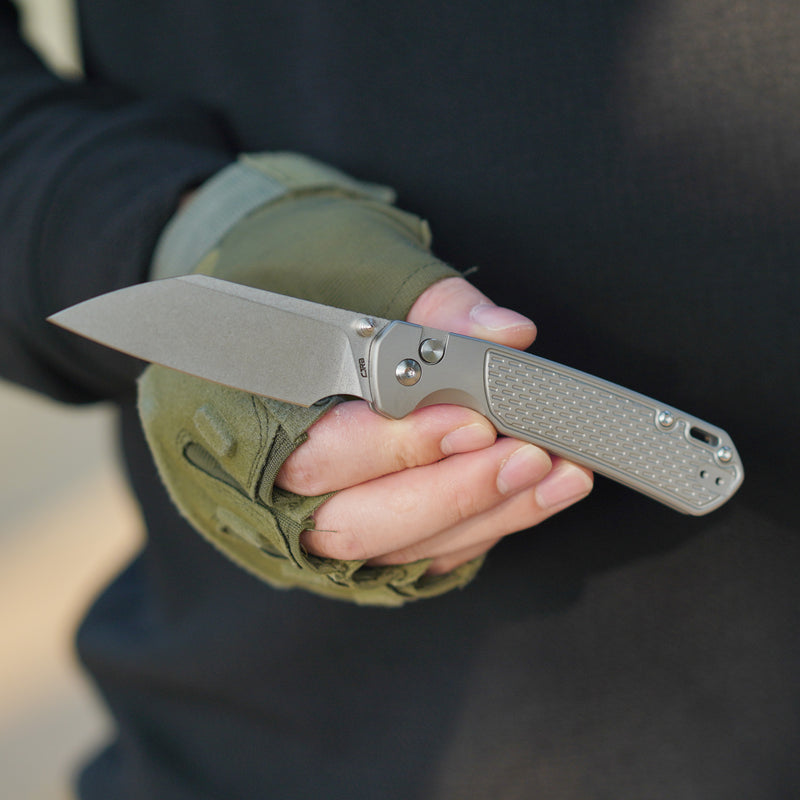 CJRB Pyrite-Light J1945T CPM 20CV Steel Titanium Handle Folding Knives(Exclusive)