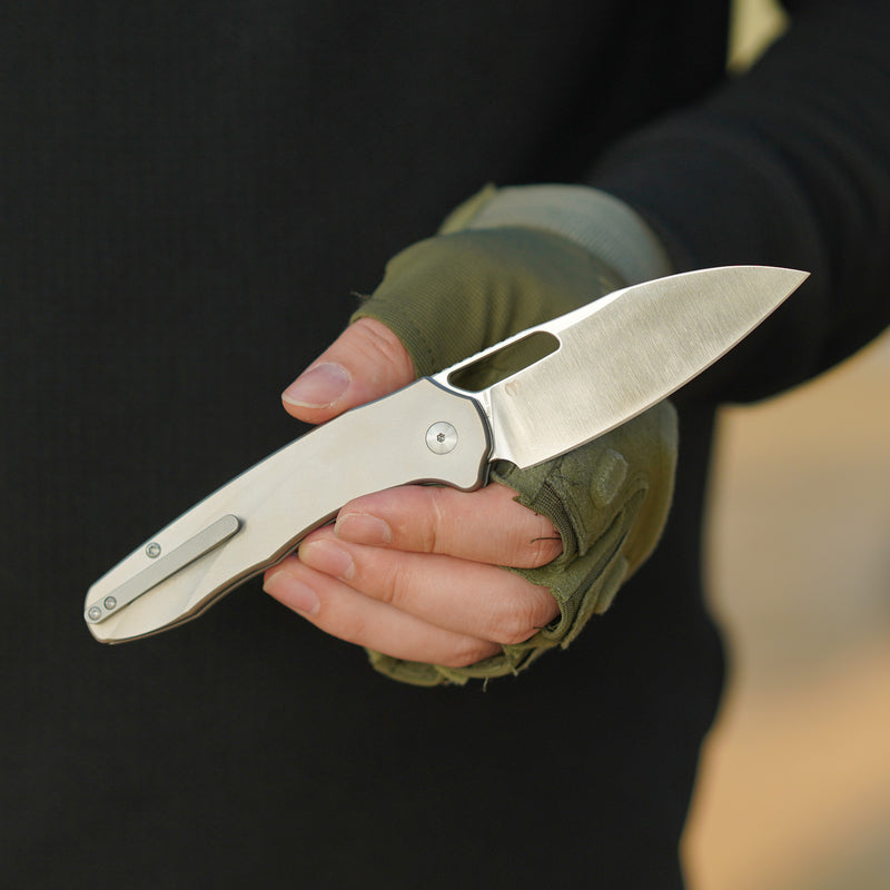 Artisan Cutlery Ornis 1865G S90V Blade Titanium Handle Folding Knives