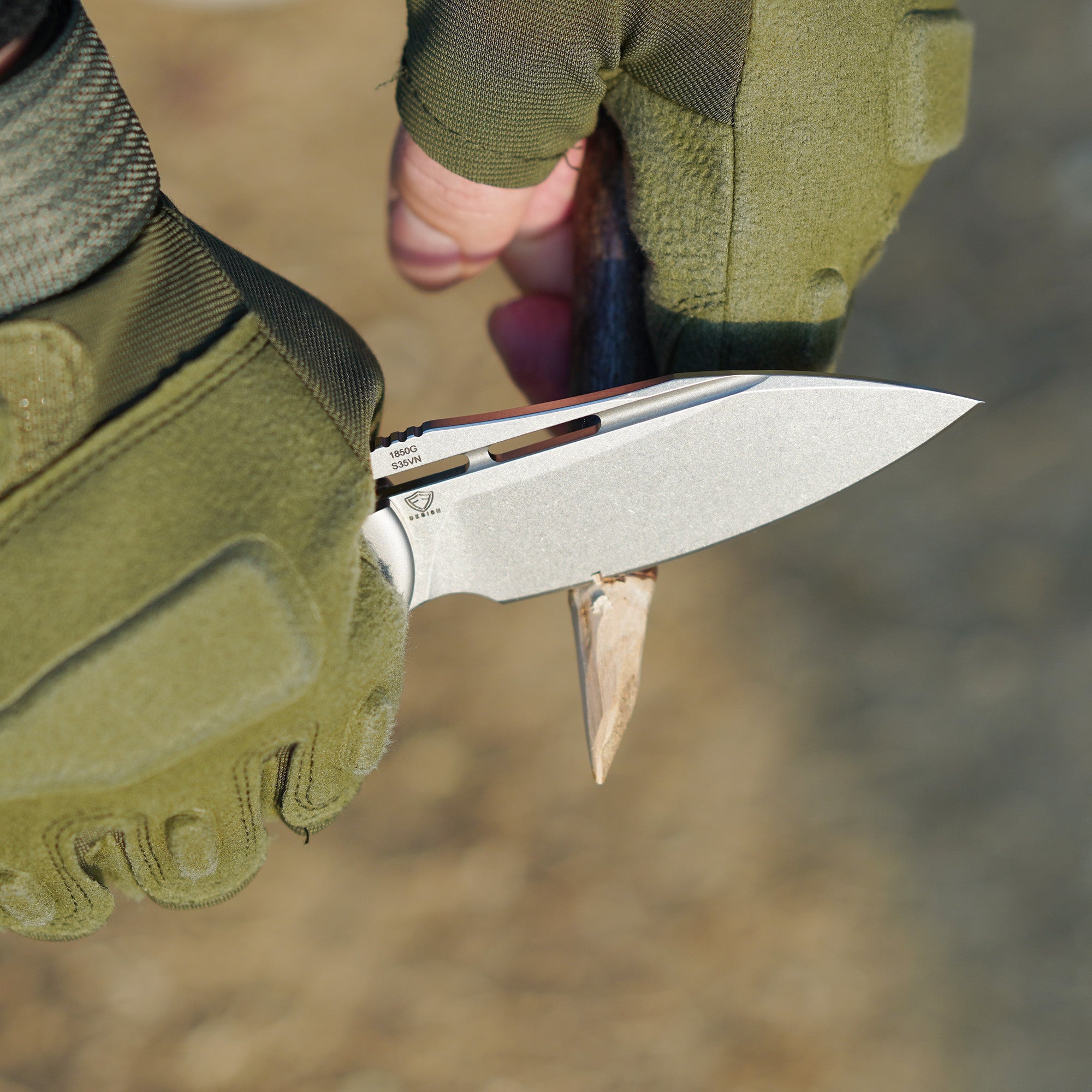 Artisan Cutlery Valor ATZ-1850G S35VN Blade Titanium Hand