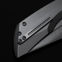 ArtisanCutlery Mousebird Thumb Hole Top Liner Lock EDC Knife Titanium Handle Titanium Clip(3'' S35VN Stone Wash Blade ) 1889G-GY