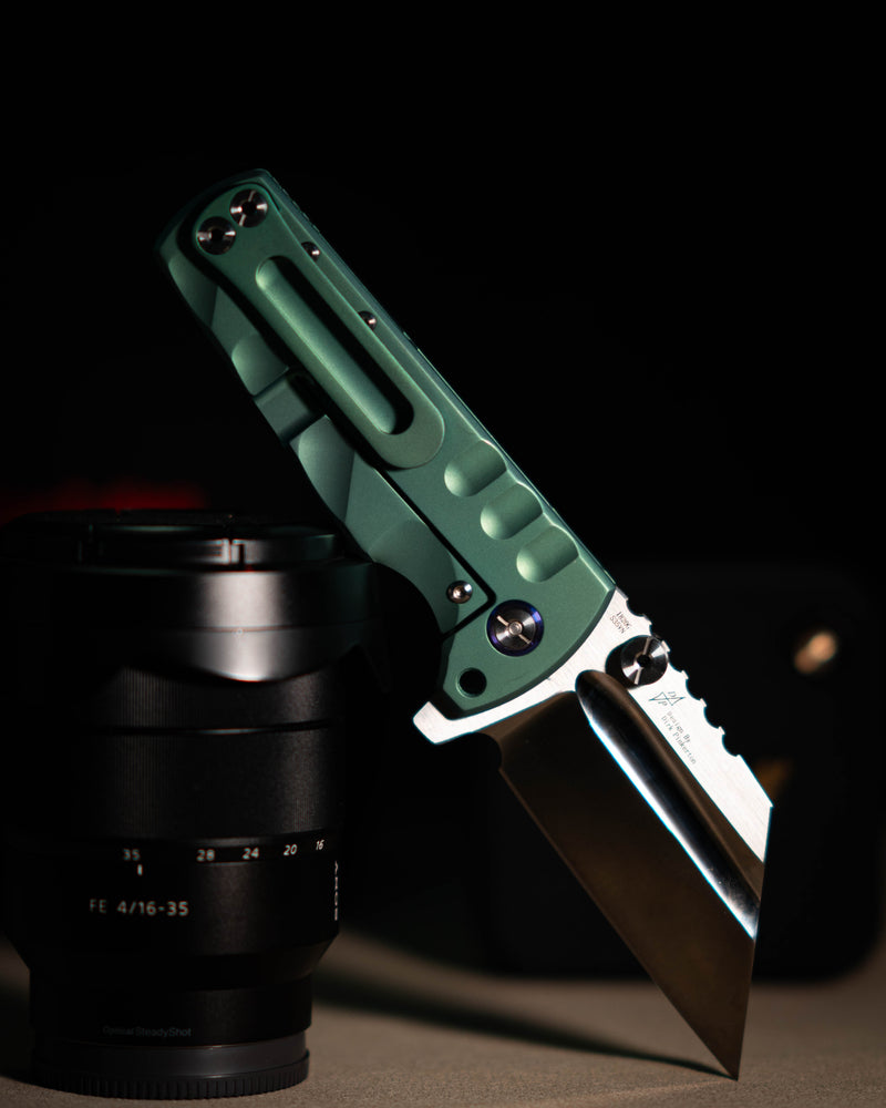 Artisan Cutlery Proponent ATZ-1820G S35VN Blade Titanium Handle Folding Knives - Green (1820G-GNS)