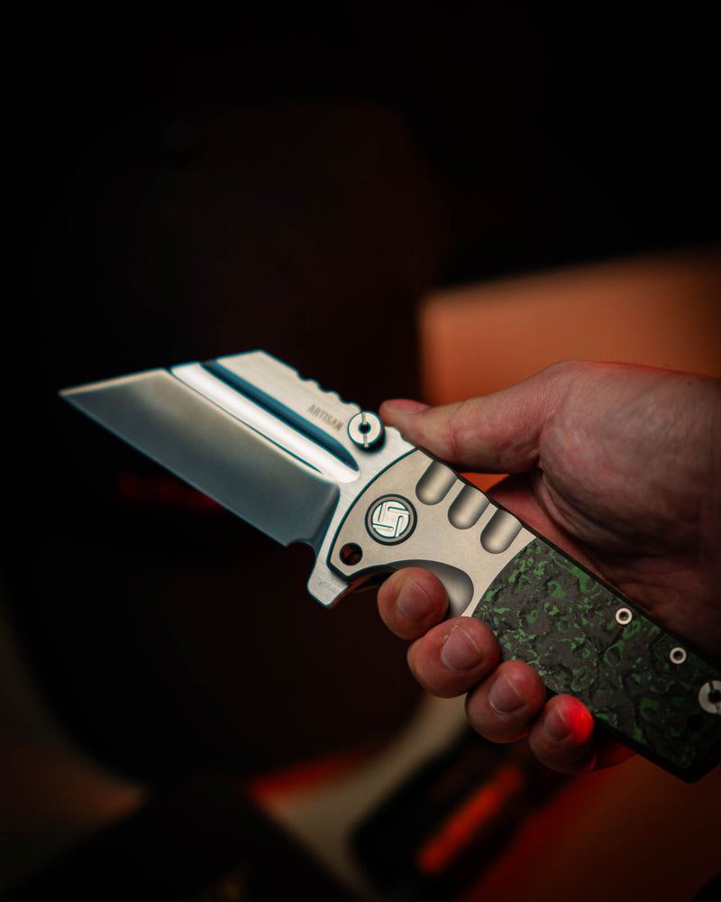 ARTISAN CUTLERY PROPONENT 1820G-JW S90V Blade Titanium and Fat Carbon Inlay Handle Folding Knife(Limited edition)
