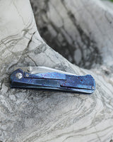 ArtisanCutlery Crusoe ATZ-1869G S90V Blade Titanium Damascus Handle Folding Knives