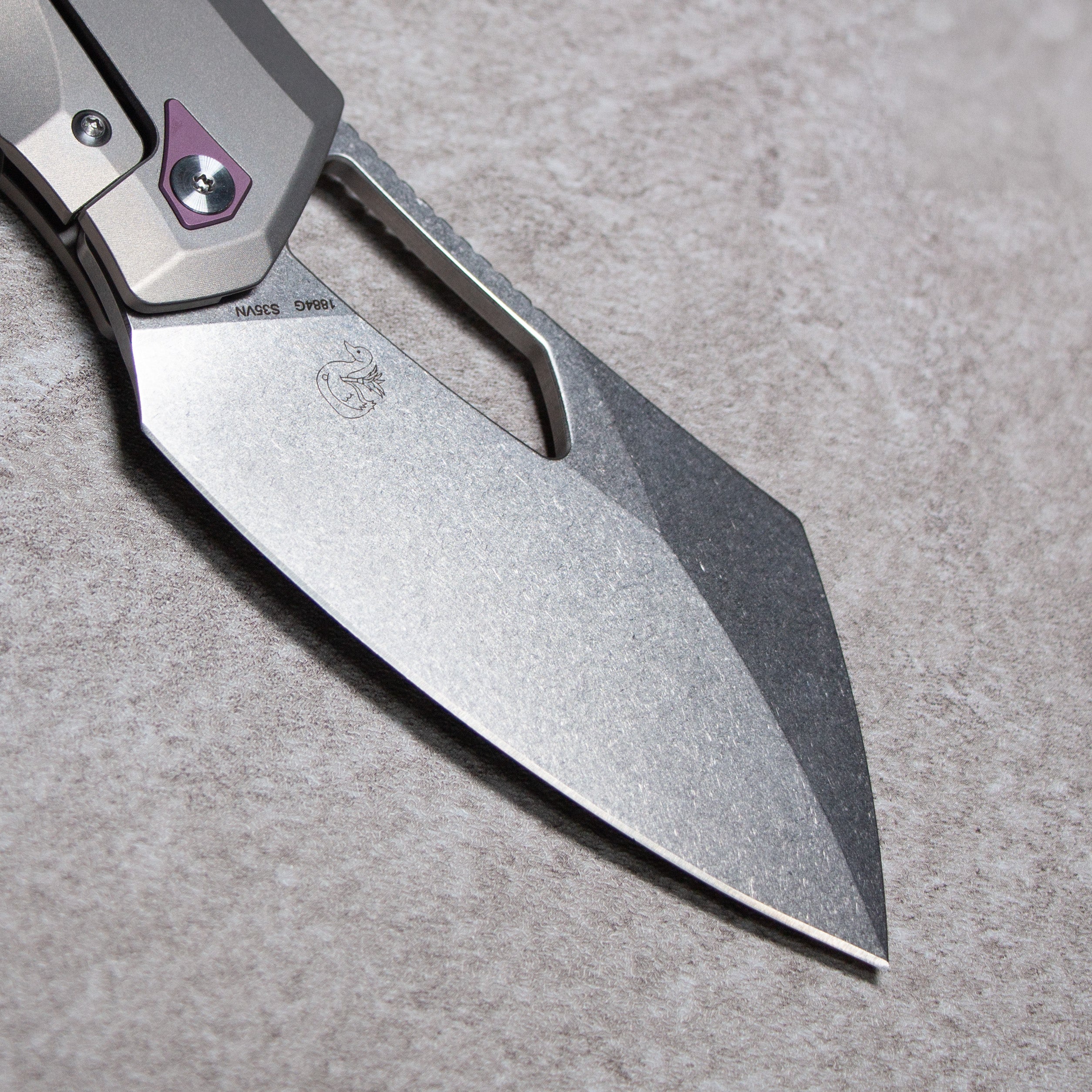 Artisan Cutlery Tortoise 1884G S35VN Steel Blade Titanium Handle Folding Knives Purple