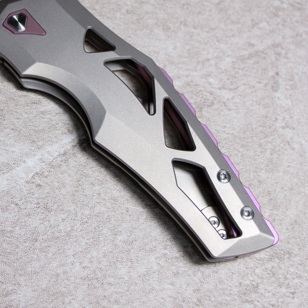 Artisan Cutlery Tortoise 1884G S35VN Steel Blade Titanium Handle Folding Knives Purple