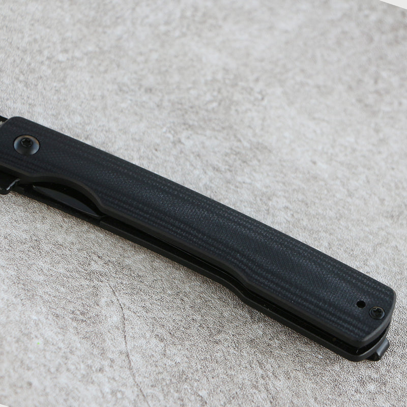 ArtisanCutlery Orthodox V2 Flipper & Liner Lock Knife Black G10 Handle (3.54'' Black PVD Coating AR-RPM9 Blade) 1883P-BBK