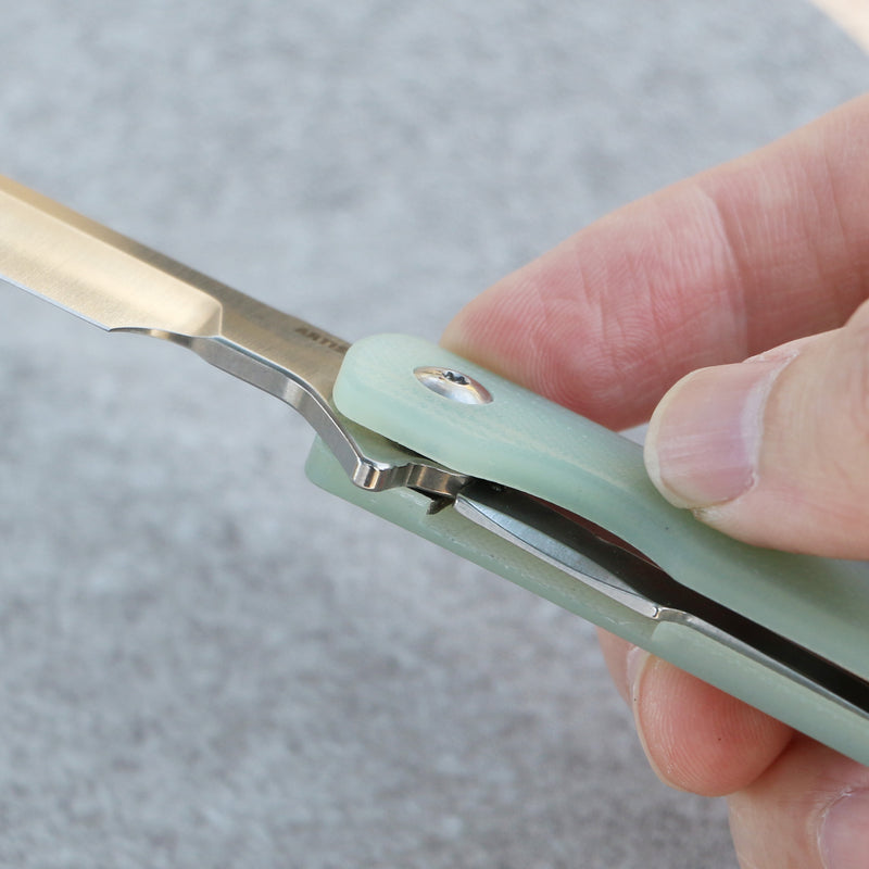 ArtisanCutlery Orthodox V2 Flipper & Liner Lock Knife Green G10 Handle (3.54'' Sand polish AR-RPM9 Blade) 1883P-NTG