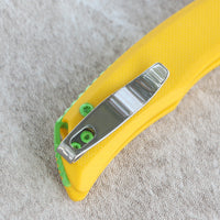 CJRB Nanner Front Flipper Crossbar lock Knife Yellow G10 Handle (3.23'' Sand Polish AR-RPM9 Blade) J1955-YE