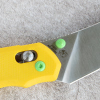 CJRB Nanner Front Flipper Crossbar lock Knife Yellow G10 Handle (3.23'' Sand Polish AR-RPM9 Blade) J1955-YE