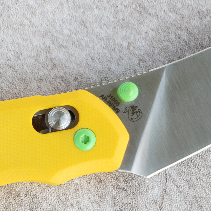 CJRB Nanner Front Flipper Crossbar lock Knife Yellow G10 Handle (3.23'' Sand Polish AR-RPM9 Blade) J1955-YE