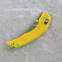 CJRB Nanner Front Flipper Crossbar lock Knife Yellow G10 Handle (3.23'' Sand Polish AR-RPM9 Blade) J1955-YE