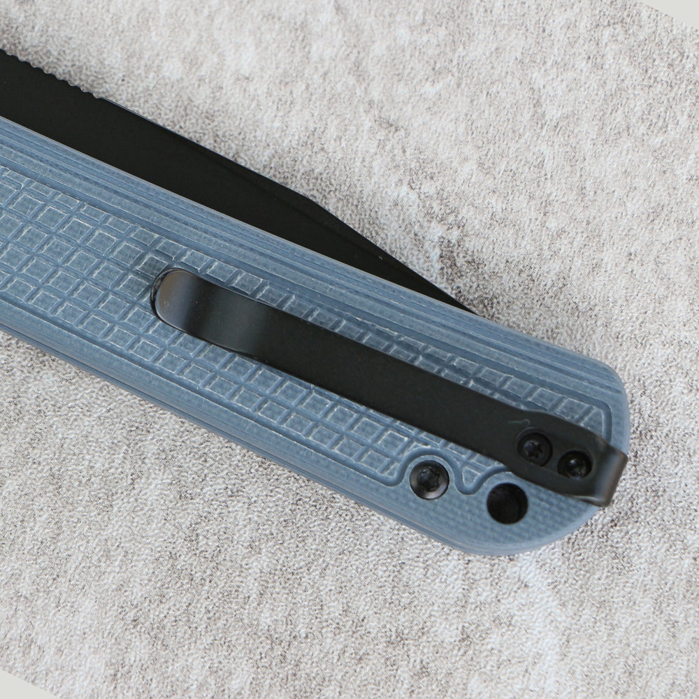 CJRB Bolt Thumbs Stud Recoil Lock Knife Blue G10 Handle (3.25'' Black PVD Coating AR-RPM9 Blade) J1960-BGY