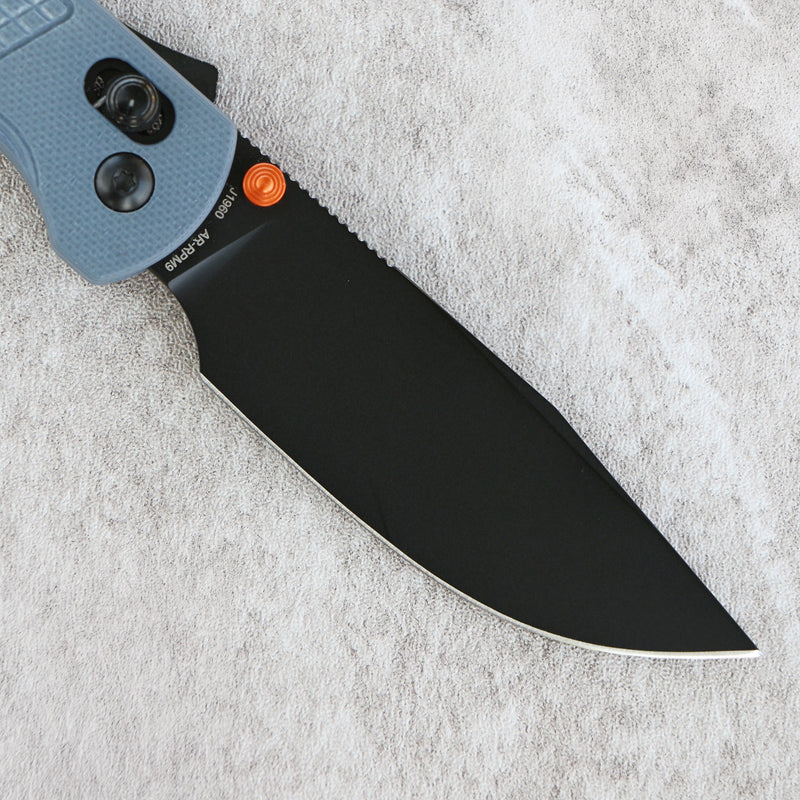 CJRB Bolt Thumbs Stud Recoil Lock Knife Blue G10 Handle (3.25'' Black PVD Coating AR-RPM9 Blade) J1960-BGY